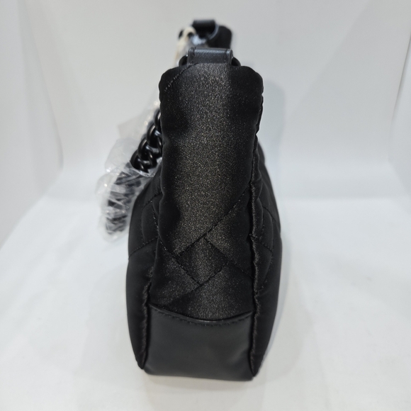 Kurt Geiger London Black Quilted Nylon Convertible Hobo Shoulder Bag. - Picture 12 of 14